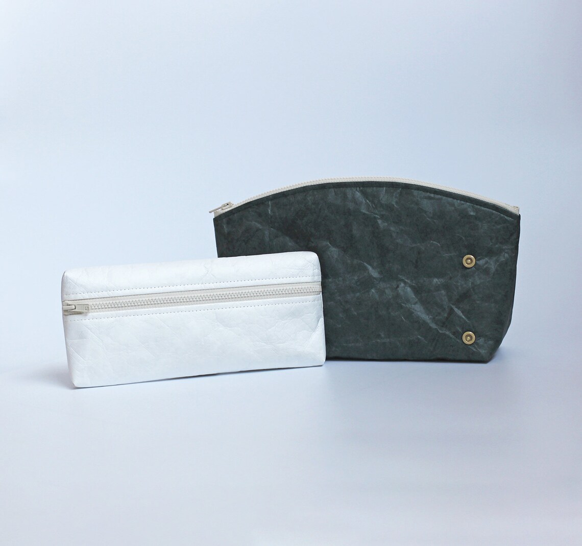 Minimalist Tyvek® Cosmetic Bag Lightweight Vegan Makeup Bag/ Etsy