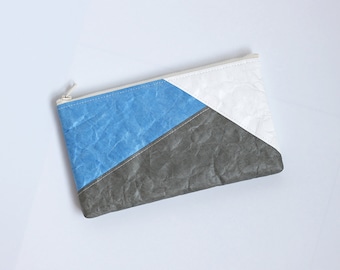Cartera de viaje minimalista Tyvek®, cartera vegana ecológica, cartera de viaje, bolsa de viaje, organizador para el hogar con diseño de patchwork.