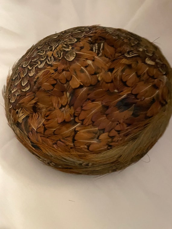 Vintage Pheasant Feather Hat/Cap 1940’s Collectib… - image 4