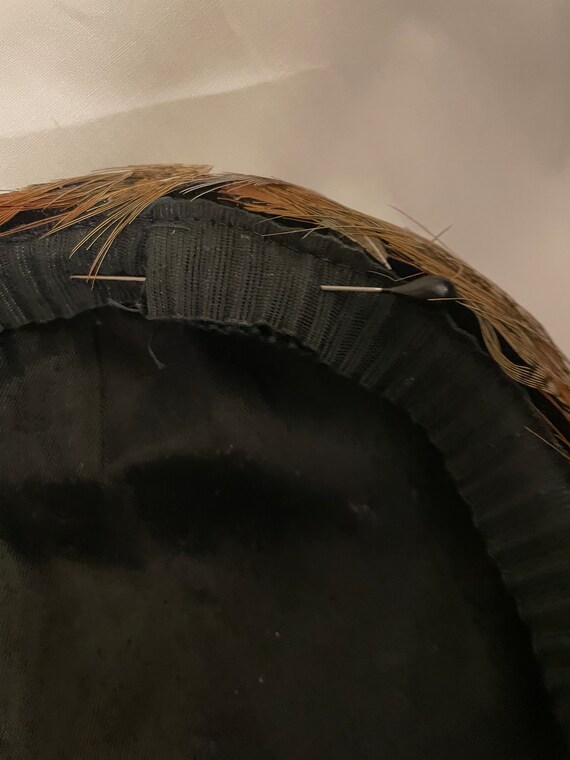 Vintage Pheasant Feather Hat/Cap 1940’s Collectib… - image 7