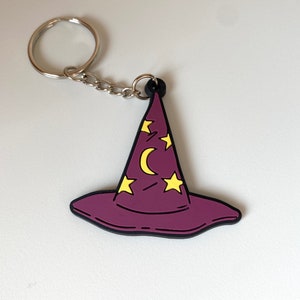 Marnie's Halloweentown Purple Witch Hat Silicone Keychain