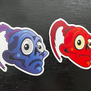 Halloweentown Vinyl Die Cut Red & Blue Headphone Stickers