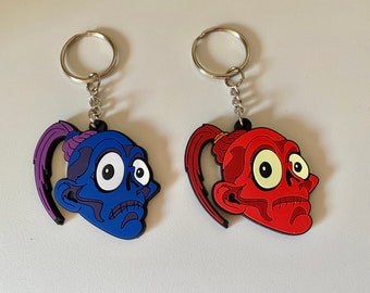 Halloweentown Red & Blue Headphone Silicone Keychain Set