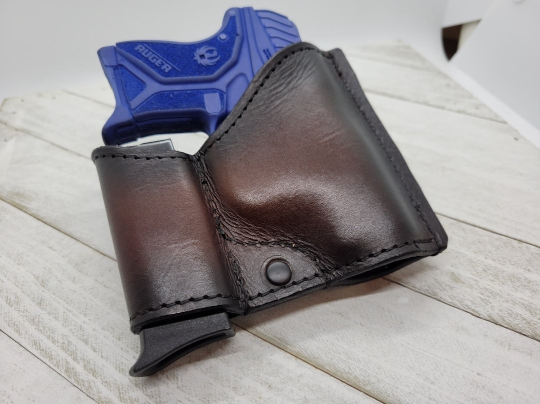 Ruger LCP 2 Holster, Ruger LCP Max Custom Leather Holster, Pocket Holster Magazine Pouch