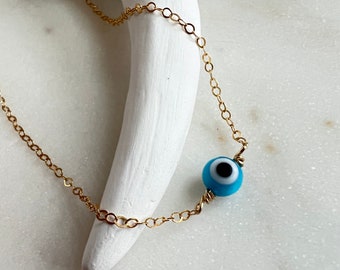 Evil Eye Choker • Evil Eye Necklace • Blue Evil Eye • Intentional Necklace • Gift for mom sister girlfriend • Layering Necklace