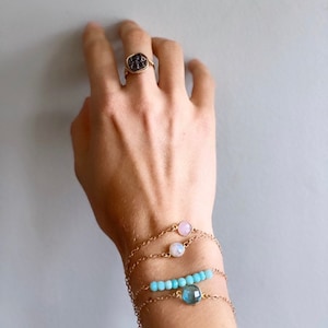 14k Gold filled Chain Bracelets, Gemstone Bracelets, Stacking Bracelets, Birthstone Bracelet, Personalized Bracelet