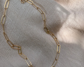 Paperclip Chain necklace • 14K Goldfilled Paperclip chain • Thick Gold Necklace • Heavy Chain necklace • Gold Layering Necklace • Gold