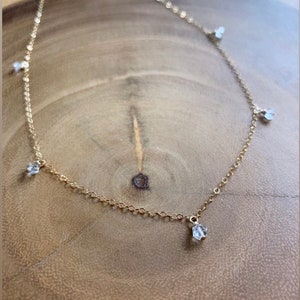 14K Gold filled Herkimer Diamond Choker • Dainty Layering Choker • Simple Necklace • Crystal Necklace • Gifts for her • Quartz Choker • Gold