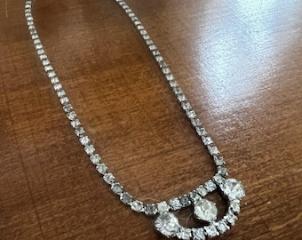 Vintage Rhinestone Costume Jewelry Necklace Choker