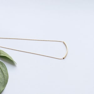 14K Gold Filled Curved Bar Necklace, Bar Choker, Gold Bar Necklace, Holiday Gift, Gold Dainty Necklace, Layer Necklace, Bridal Jewelry
