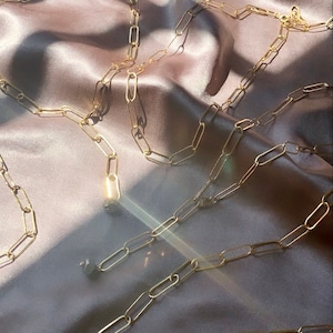 Büroklammer Kette Halskette 14K Goldfilled Paperclip Kette Dicke Gold Halskette Schwere Kette Halskette Gold Layering Halskette Gold Bild 1