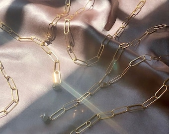 Paperclip Chain necklace • 14K Goldfilled Paperclip chain • Thick Gold Necklace • Heavy Chain necklace • Gold Layering Necklace • Gold