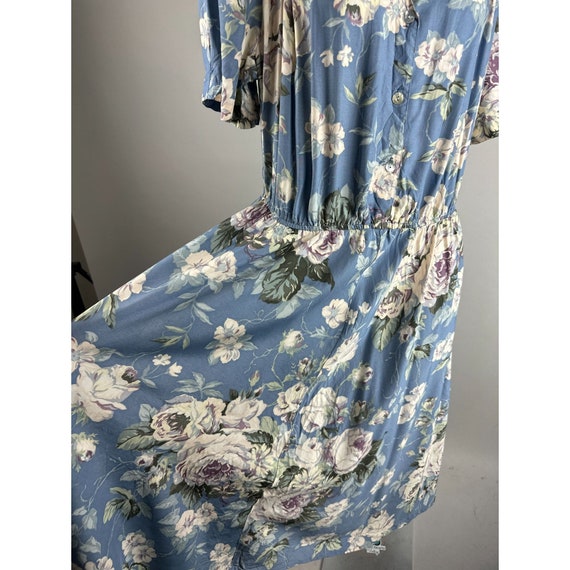 Vtg 90s Carol Anderson Cornflower Blue Floral Shi… - image 5