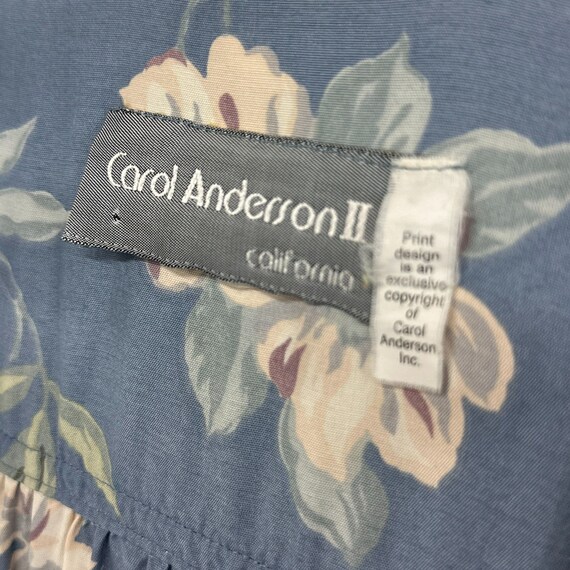 Vtg 90s Carol Anderson Cornflower Blue Floral Shi… - image 10