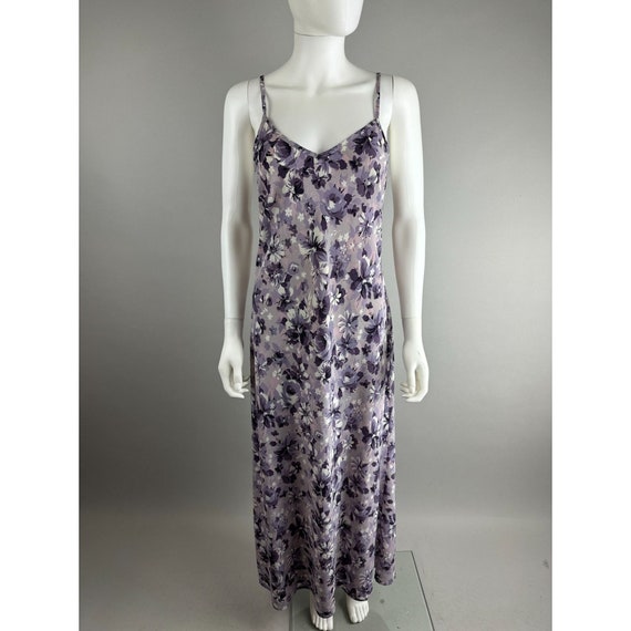 Vtg 90s Pastel Purple Floral Slinky Whimsygoth ma… - image 8