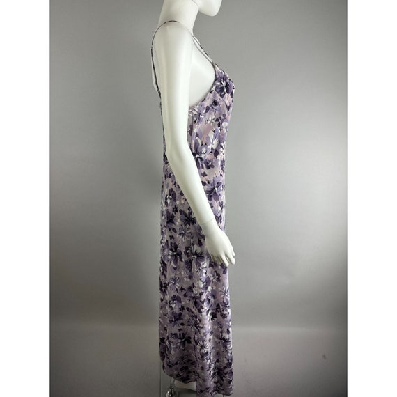 Vtg 90s Pastel Purple Floral Slinky Whimsygoth ma… - image 5