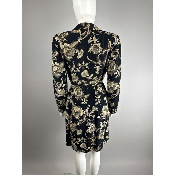 Vtg 80s Carole Little Black Cream Floral Cottagec… - image 2