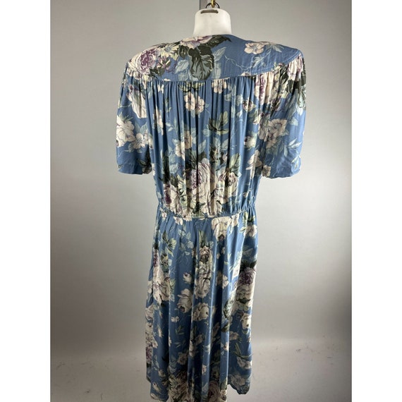 Vtg 90s Carol Anderson Cornflower Blue Floral Shi… - image 2