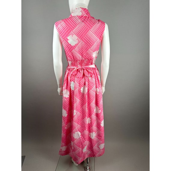 1970s Shady Lane Pink Maxi Dress Sleeveless Flora… - image 2