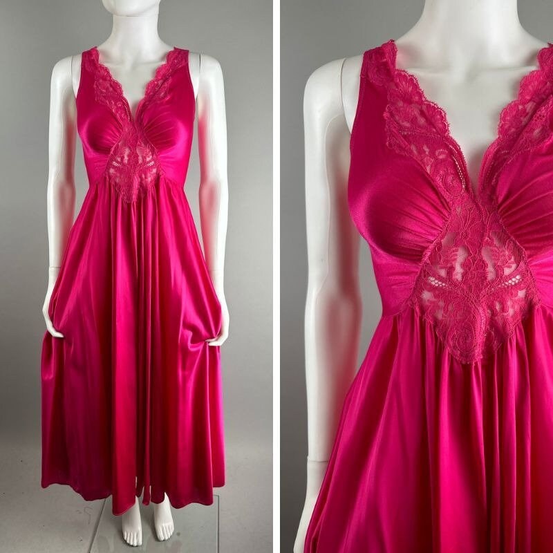 Vintage, Intimates & Sleepwear, Vintage Olga Nightgown Full Sweep Vintage  Bodysilk Blush 9295