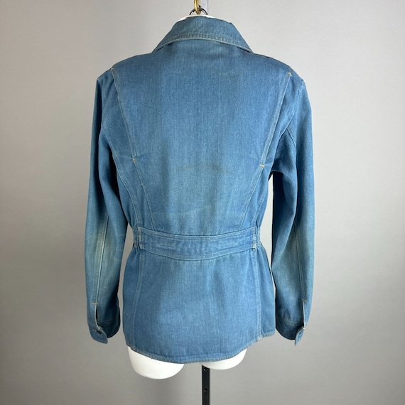 Vtg 70s 80s Brittania Light Denim Zipper Jacket W… - image 3