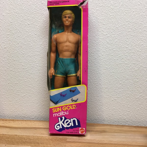 Sun Gold Malibu Ken, Vintage Ken Doll, New In Box, Malibu Barbie, 1983 Ken, 1980s Barbie, Beach Ken, Vintage Barbie Doll, Ken Doll, NRFB