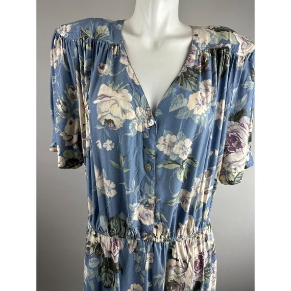 Vtg 90s Carol Anderson Cornflower Blue Floral Shi… - image 7