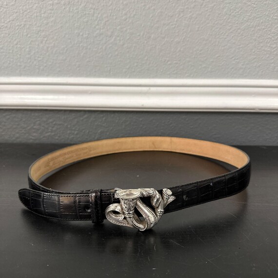 Vtg 90s Brighton Leather Belt Holiday Series Classic Design  display picture 1