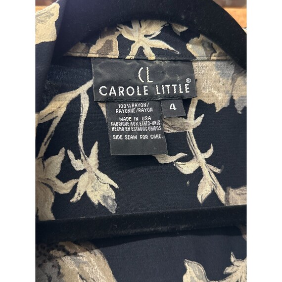 Vtg 80s Carole Little Black Cream Floral Cottagec… - image 8