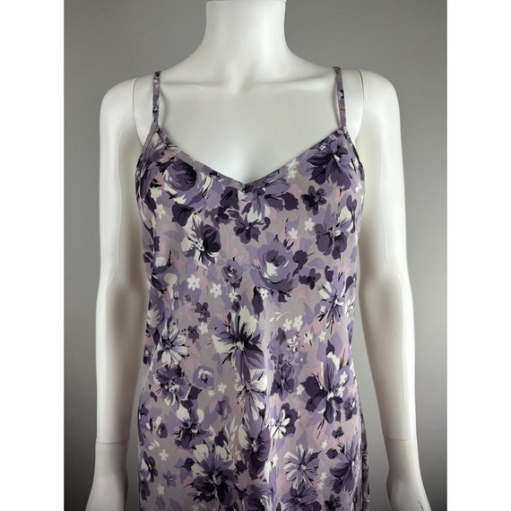 Vtg 90s Pastel Purple Floral Slinky Whimsygoth ma… - image 7