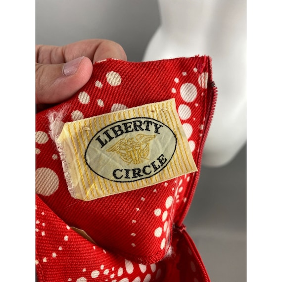 Vtg 70s Liberty Circle Womens Red White Dot Sleev… - image 2