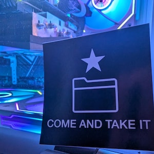 Carpeta Come And Take It Impresión 3D Pegatinas FOSSCAD - vinilo impermeable negro - 3 piezas