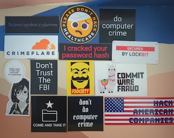Cybersecurity Sticker Pack - Hacking, Infosec Decals (13pcs)