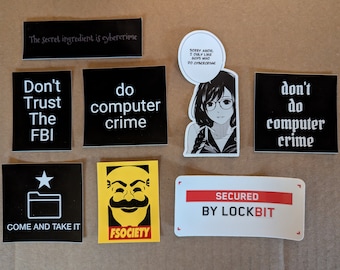 Hacker Sticker Pack - 8 pcs - Perfect gift for anyone who is into cybersecurity, infosec, hacking, red team, blue team, or threat intel