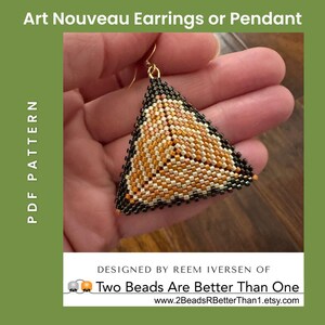 Art Nouveau Earrings or Pendant e-Pattern (PDF download)