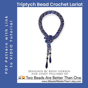 Triptych Bead Crochet Lariat, PDF e-Pattern
