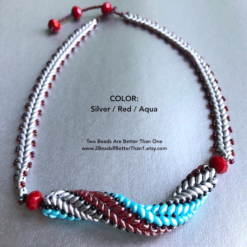 Kit: SuperDuo Twist SetBeads Only Kit Silver/Red/Aqua