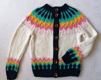 Icelandic Cardigan, 100% Felt Wool Cardigan, Nordic Sweater, Made To Order