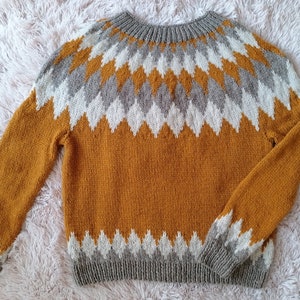Icelandic Sweater, 100% Wool Sweater, Nordic Sweater, Handmade, Made To Order