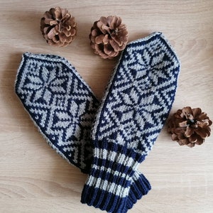 Hand Knitted Mittens, Wool Mittens, Wool Gloves, Nordic Mittens, Norwegian Mittens, Winter Gloves, Made to Order, Gift idea