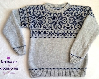 Norwegian Sweater, Unisex Pullover, Nordic Wool Unisex Sweater, Fairisle Made To Order, Gift Idea