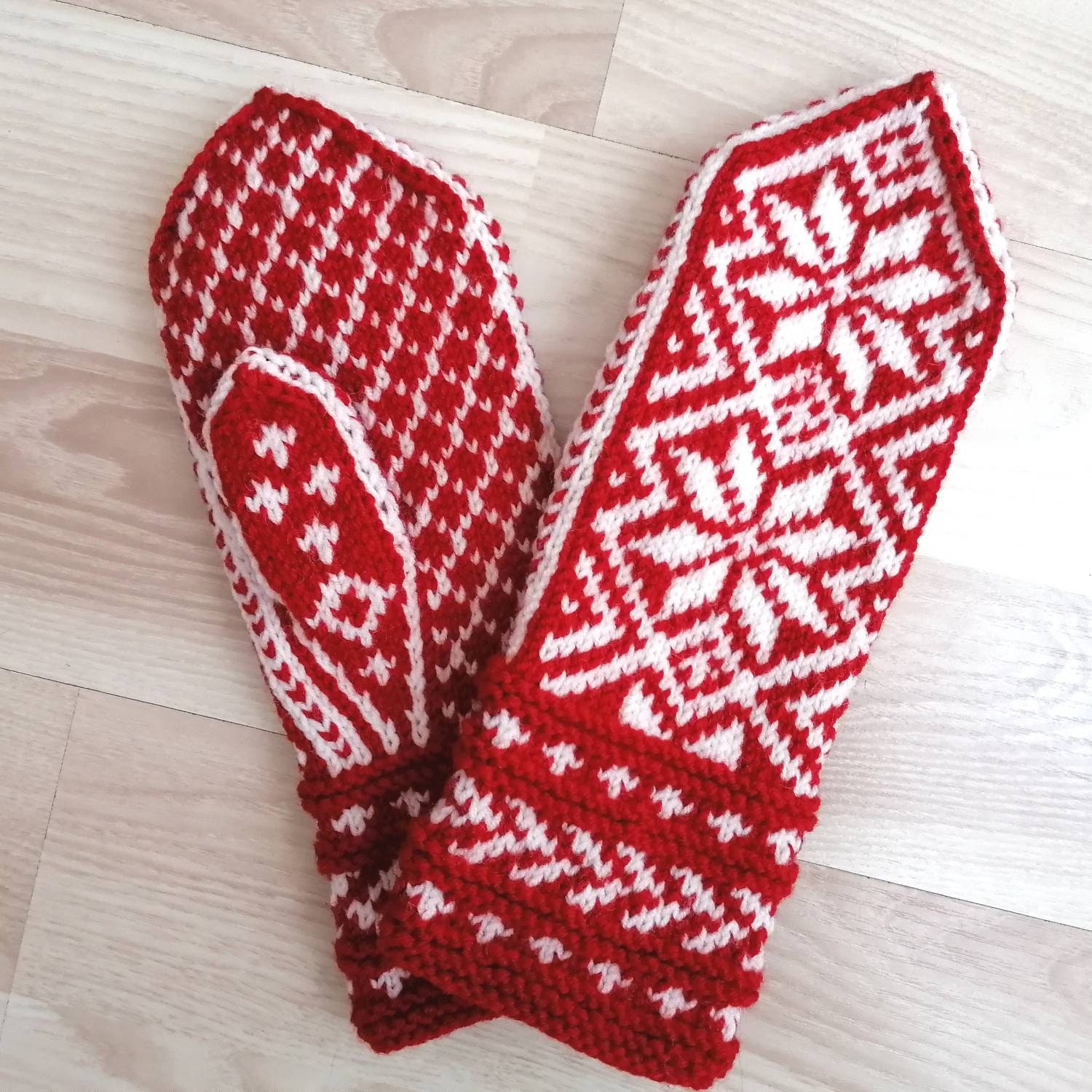 Wool Mittens, Christmas Wool Mittens, Wool Gloves, Nordic