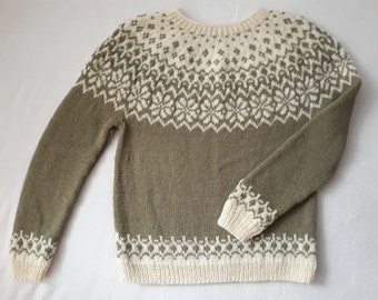 Icelandic Sweater, Nordic Wool Pullover, Norwegian Sweater, Made To Order