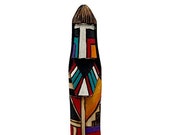7 Inch Authentic Long Hair Kachina Doll, Navajo Native American Tribe Handmade, Artist Signed, Southwestern Collectible Figurine