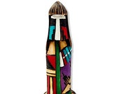 5 Inch Authentic Long Hair Kachina Doll, Genuine Navajo Native American Tribe Handmade, Artist Signed, Southwestern Collectible Figurine