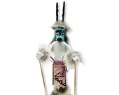 10 Inch Authentic Deer Kachina Doll, Genuine Navajo Native American Tribe Handmade, Artist Signed, Southwestern Collectible Figurine