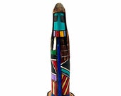 7 Inch Authentic Long Hair Kachina Doll, Genuine Navajo Native American Tribe Handmade, Artist Signed Southwestern Collectible Figurine