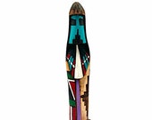 7 Inch Authentic Long Hair Kachina Doll, Genuine Navajo Native American Tribe Handmade, Artist Signed, Southwestern Collectible Figurine