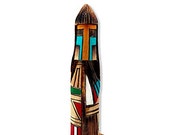 6 Inch Authentic Long Hair Kachina Doll, Genuine Navajo Native American Tribe Handmade, Artist Signed, Southwestern Collectible Figurine