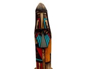 7 Inch Authentic Long Hair Kachina Doll, Navajo Native American Tribe Handmade in the USA, Artist Signed, Southwestern Collectible Figurine